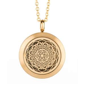 Floral Essential Oil Locket Gold