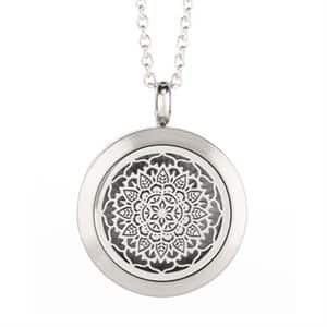 Floral Essential Oil Locket Silver